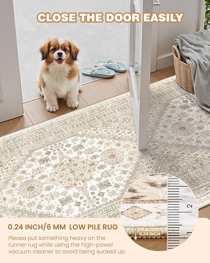 Runner Rug 2x10, Ultra-Thin Kitchen Rugs Non Slip Washable Rugs - Image 6