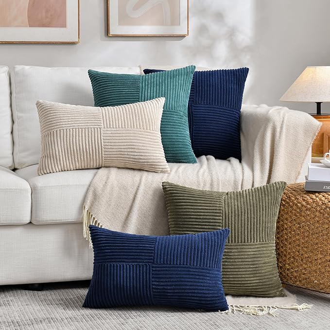 Fancy Homi 2 Packs Tan Lumbar Decorative Throw Pillow Covers 16x32 Inch - Image 5