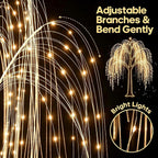 5FT Lighted Weeping Willow Tree, 216 LED Artificial Willow Tree, Warm