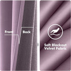 MIULEE Velvet Curtains Lavender Light Purple Elegant Grommet Thermal Insulated - Image 3