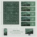 5x7 Area Rugs Living Room Rug: Washable Vintage Distressed Floral Rug No Slip - Image 2