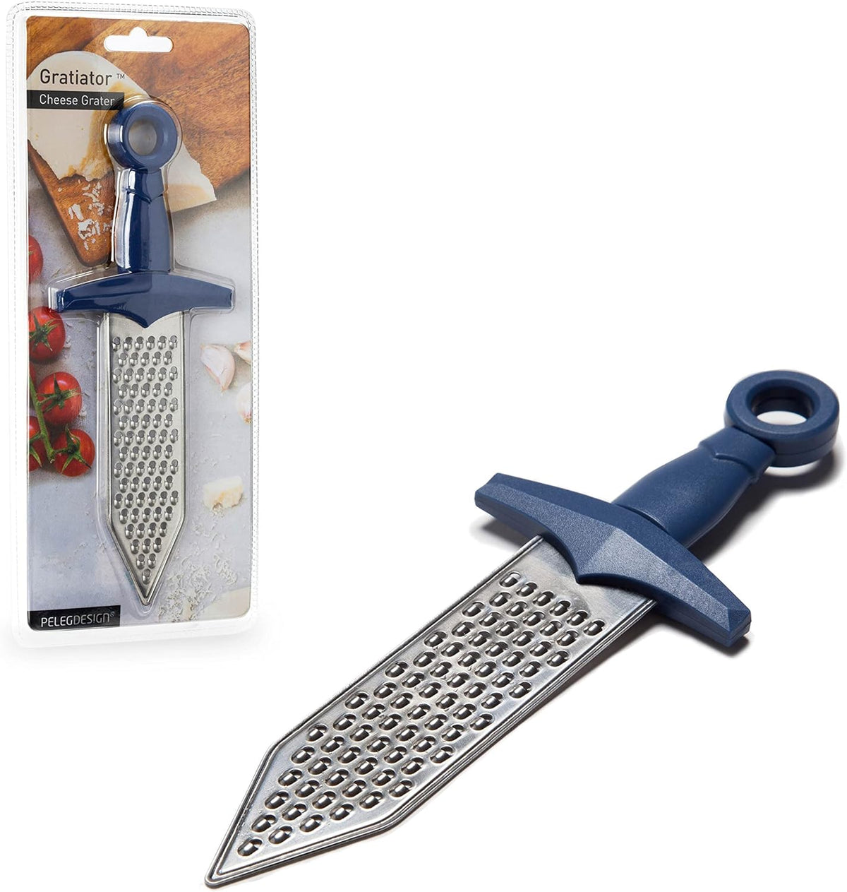 PELEG DESIGN Handheld Cheese Grater Durable Rust-Proof Metal (Gratiator)