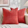Fancy Homi 2 Packs Red Decorative Throw Pillow Covers 22x22 Inch by Fancy+Homi