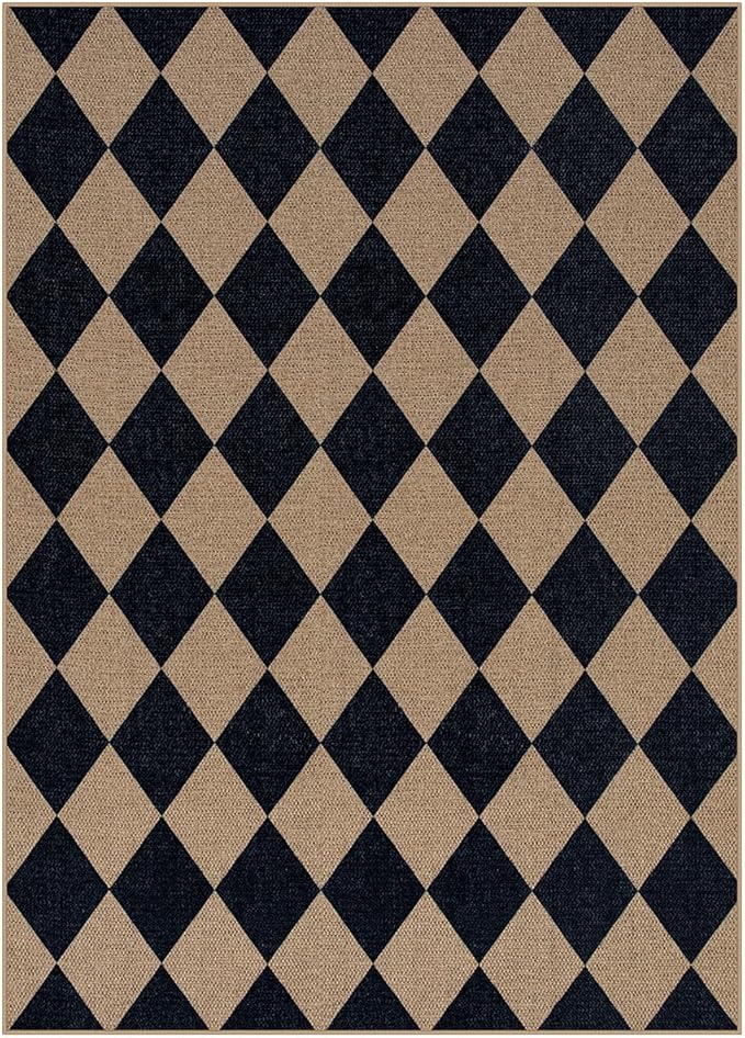 Lahome Colette Checkered Easy Jute Outdoor Rug, 5x7 Area Rugs - Image 7