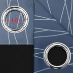 Estelar Textiler Navy Blue and Greyish White Blackout Curtains 84 Inches Long - Image 7