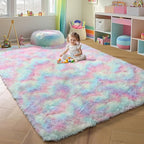 ONASAR Rainbow Area Rugs for Living Room, 5x8 Fluffy Girls Bedroom Rug - Image 8