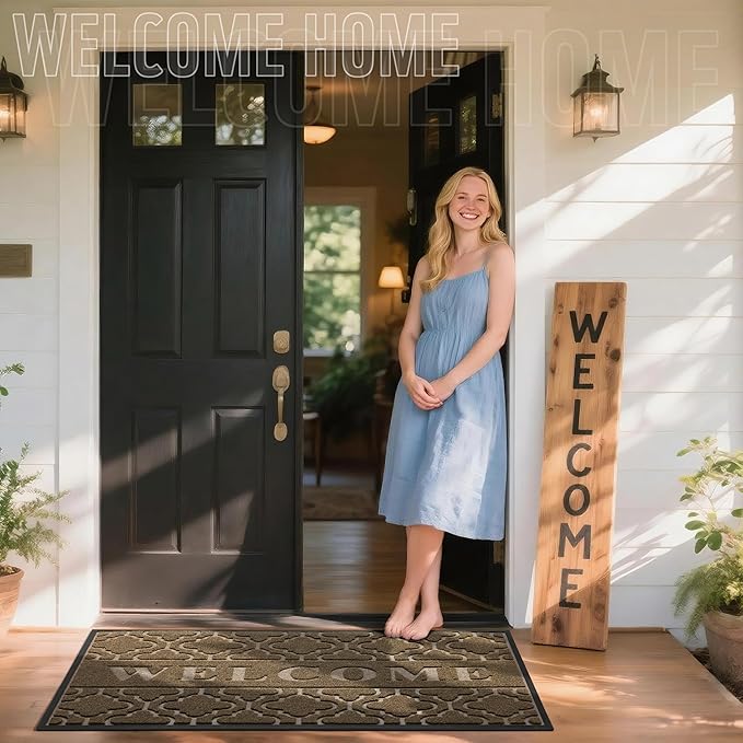 Yimobra Welcome Mat Outdoor Indoor, All-Season Waterproof Front Door Mat - Image 3