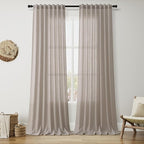 Nanspring Stone Beige Linen Curtains by Nanspring
