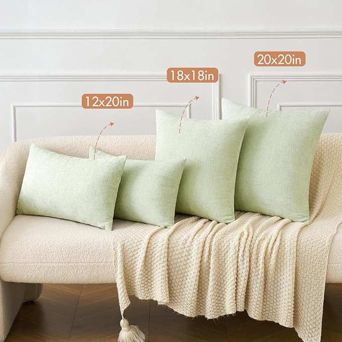 MIULEE Pack of 2 Spring Light Green Couch Throw Pillow Covers 18x18 Inch Soft - Image 4