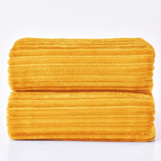 BEDELITE Fleece Throw Blanket for Couch – 3D Ribbed Jacquard Soft and Warm - Image 7