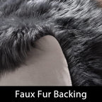 Latepis Rugs for Living Room 5x7 Dark Grey Washable Faux Fur Throw Rugs for - Image 3
