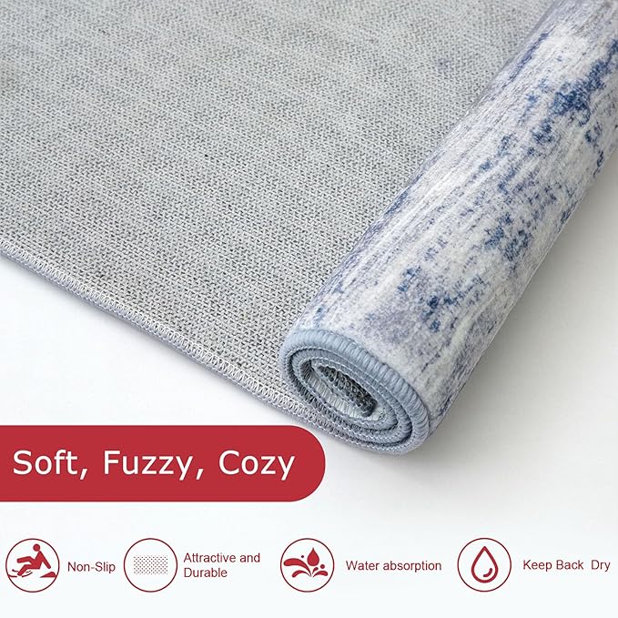 KOZYFLY 3x8 Ft Rug Modern Ombre Runner Rug - Image 6