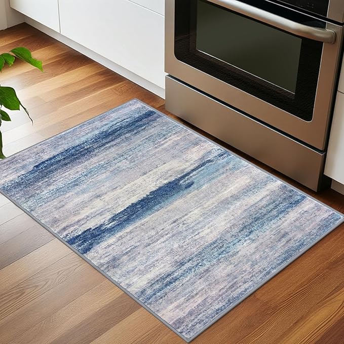 KOZYFLY Modern Abstract Small Area Rugs, 2x3 Washable Kitchen Rug Non-Slip Soft - Image 4