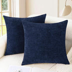 CaliTime Throw Pillow Covers Decorative 16 X 16 Inches Pack of 2 Cozy Chenille by CaliTime