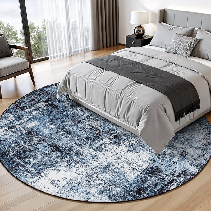 Rugflix Round Area Rugs 8Ft for Living Room, 8x8 Washable Rug Stain-Resistant - Image 2