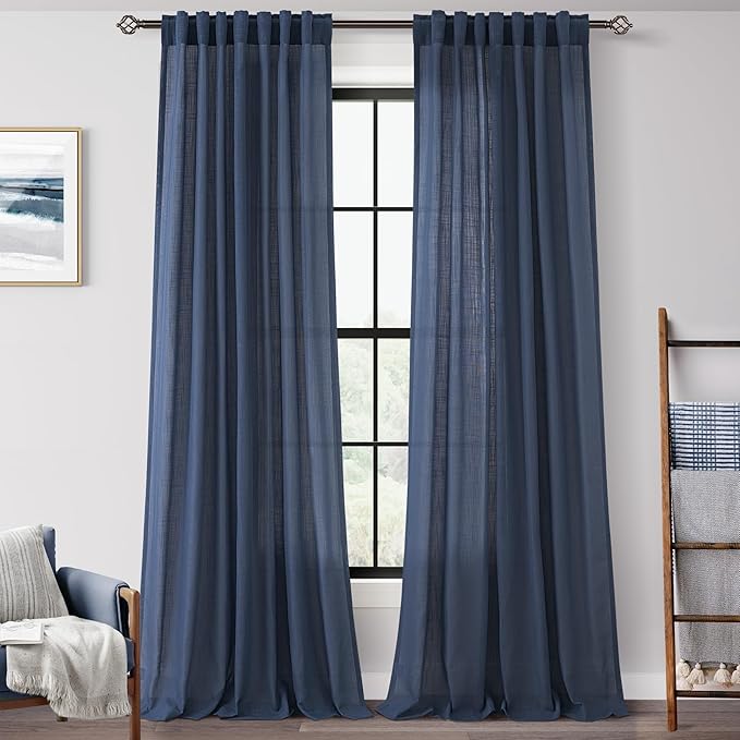 Navy Blue Curtains 92 inch Length by Jolilight