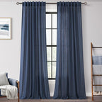 Navy Blue Curtains 92 inch Length by Jolilight