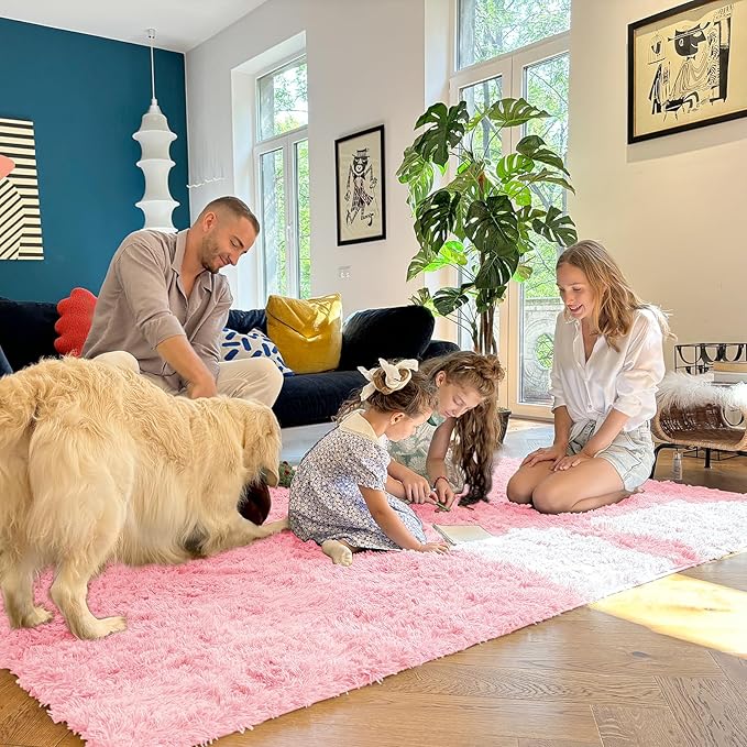OLANLY Area Rugs for Living Room Bedroom, Machine Washable 4x5.9 ft Soft Fluffy - Image 8
