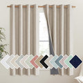 NICETOWN Oatmeal Linen Complete Blackout Curtains 48 inches by NICETOWN