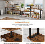 Homode Kitchen Countertop Organizer - 3 Tier Corner Shelf, Bathroom Counter Organizer, Spice Rack, Coffee Bar, Over Sink, Rustic Brown