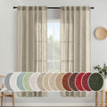 MIULEE Oatmeal Linen Curtains 72 Inch Length 2 Panels by MIULEE