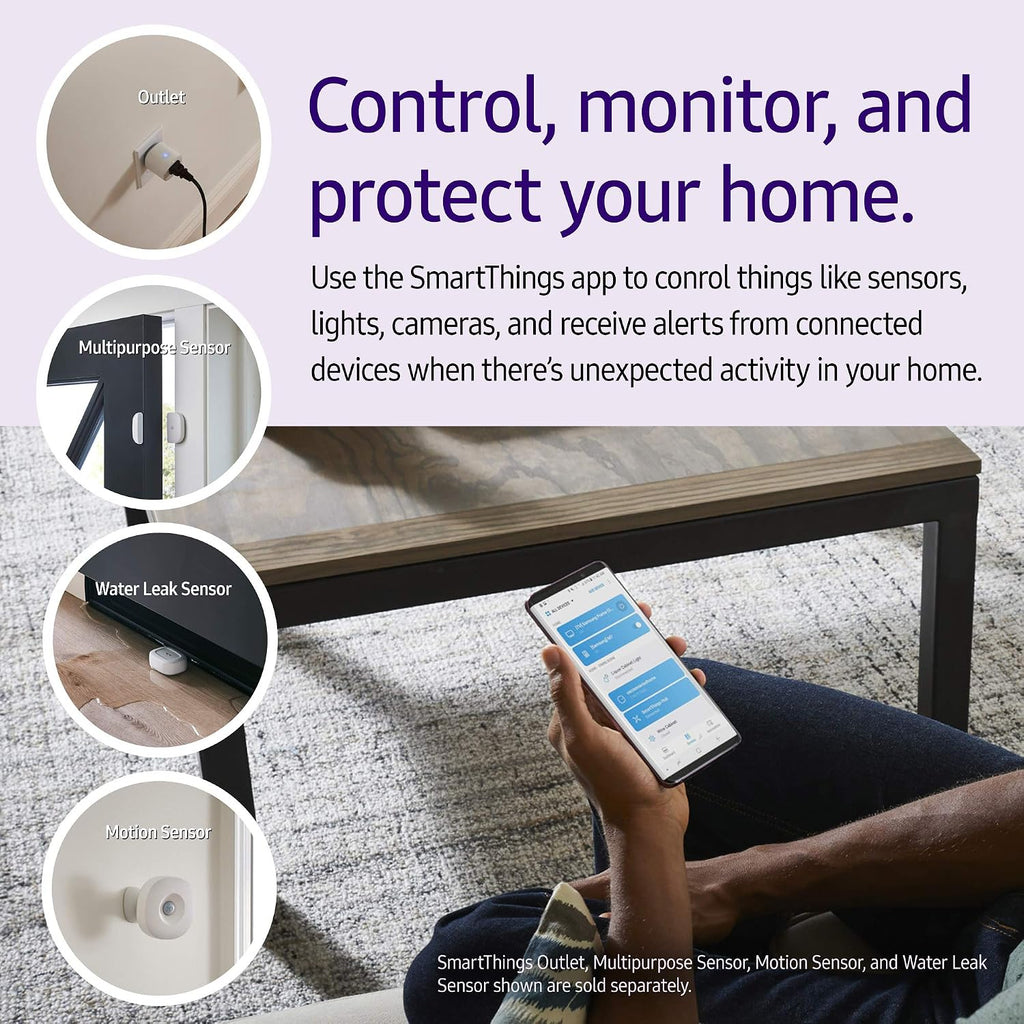 SmartThings Hub 3rd Generation [GP-U999SJVLGDA] Smart Home Automation Hub Home Monitoring Smart Devices - Alexa Google Home Compatible - Zigbee, Z-Wave, Cloud to Cloud Protocols – White