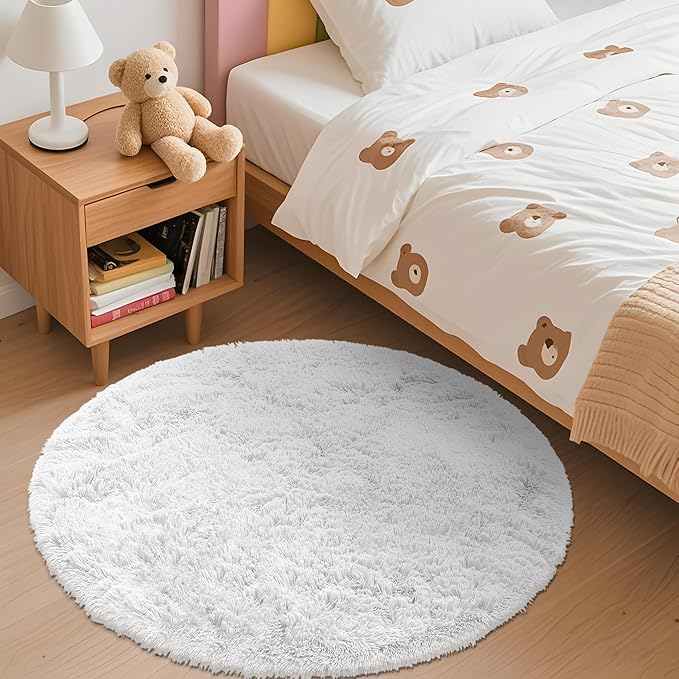 OLANLY White Round Rugs for Bedroom - Image 3