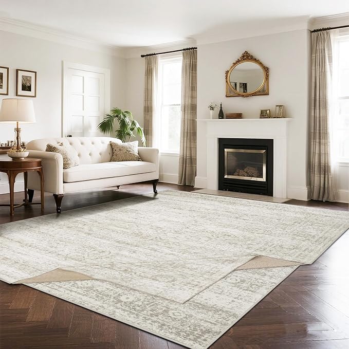 Double Layers 8x10 Area Rugs for Living Room- Upgraded Removable Washable Area by Srugn