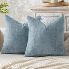 MIULEE Pack of 2 Couch Throw Pillow Covers 16x16 Inch Coastal Smoke Blue Modern by MIULEE