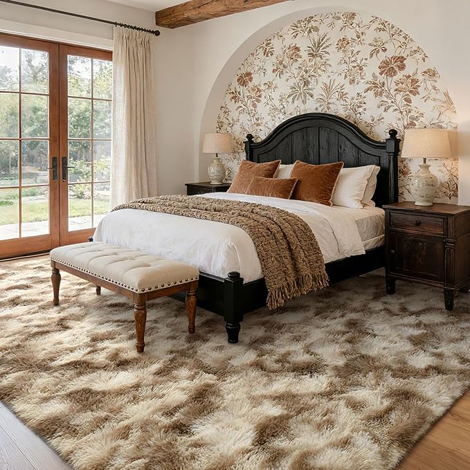 4x6 Ft Shag Area Rug for Bedroom Living Room, Tie-Dyed Ultra Soft Fluffy Furry - Image 3