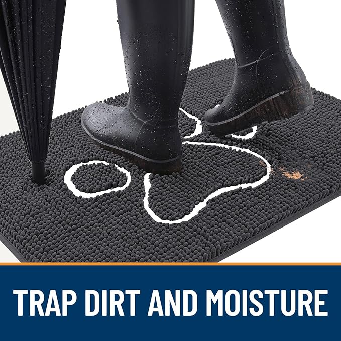 OLANLY Dog Door Mat for Muddy Paws 40x32, Paw Print Design, Absorbs Moisture - Image 2