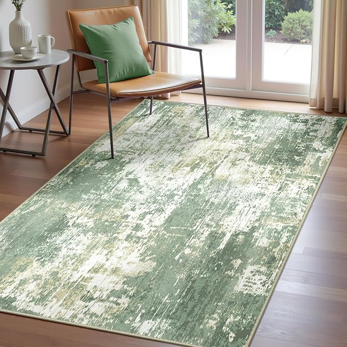 Washable Area Rugs 3'x5' Non-Slip Modern Abstract Soft by RELEANY