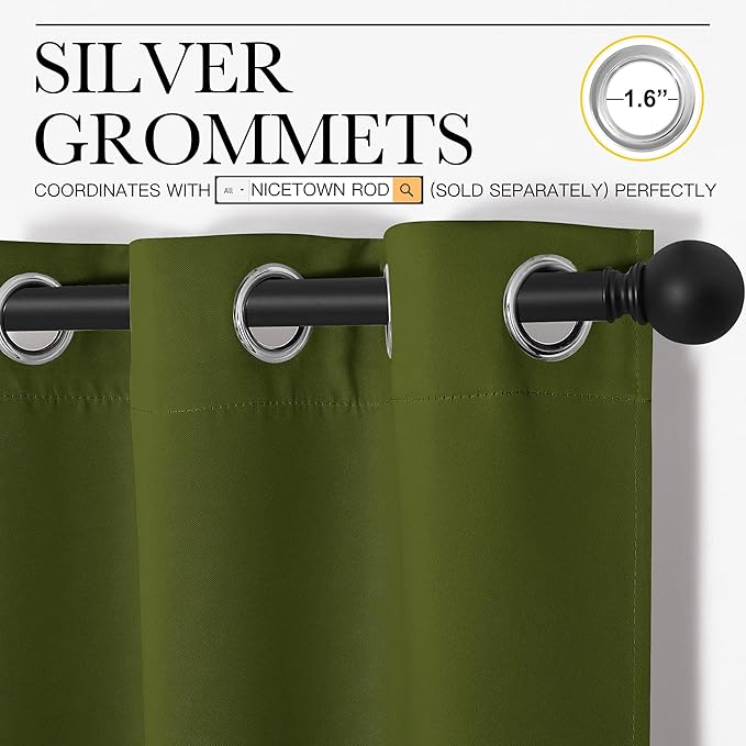 NICETOWN Window Curtain Panels, Christmas Window Decoration Thermal Insulated - Image 3