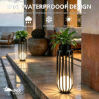 24'' Solar Outdoor Plant Stand,Black metal material with remote control