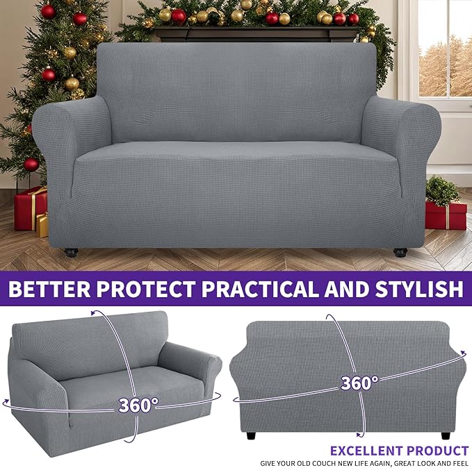 ZNSAYOTX Super Stretch Couch Cover Love Seat Sofa Covers - Image 2