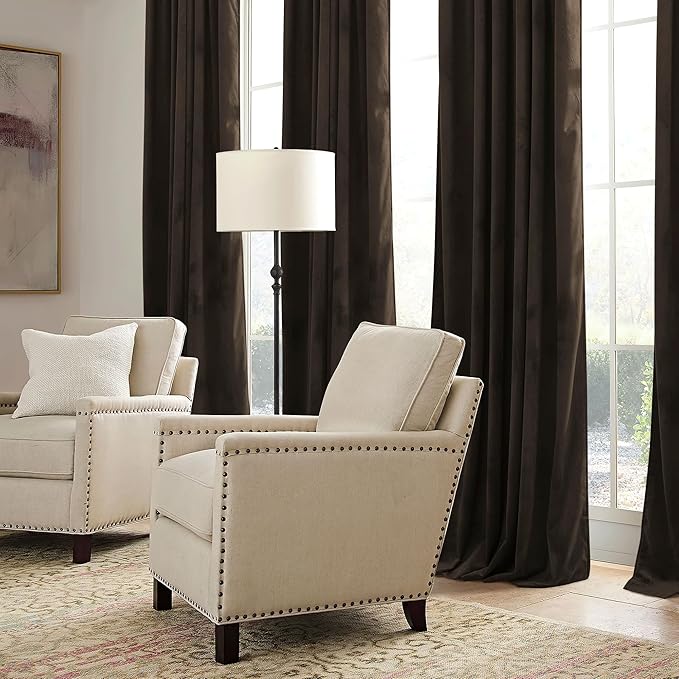 RYB HOME Brown Blackout Curtains 84 inches Long Velvet, Room Darkening Thermal - Image 7