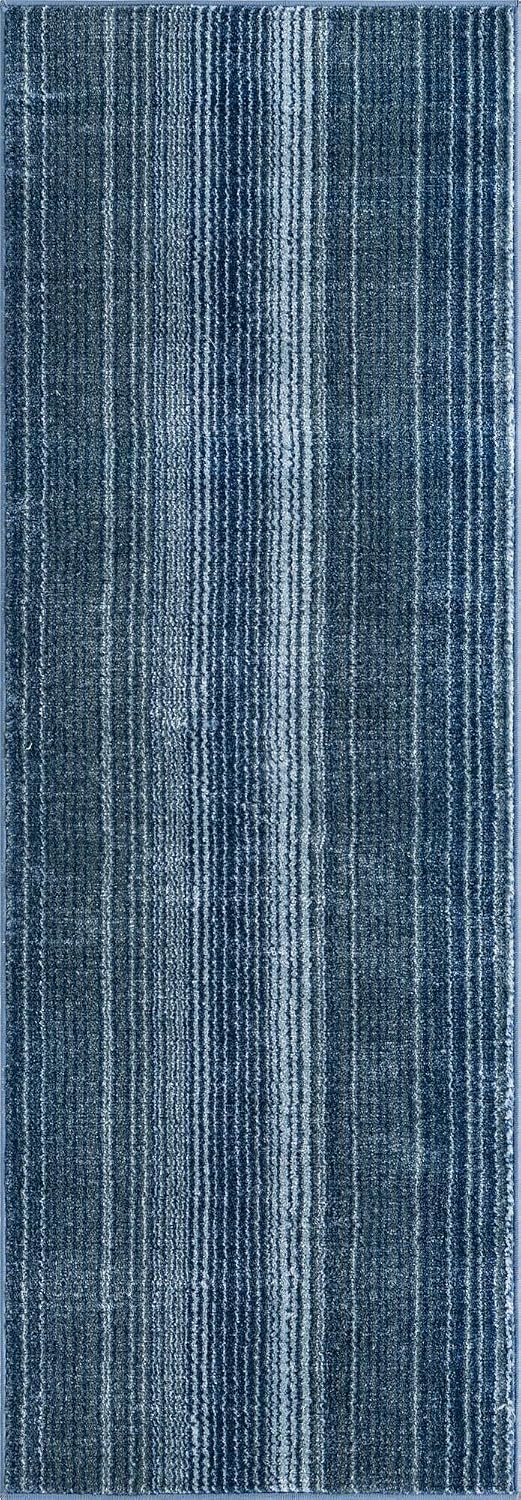 Unique Loom Gemstone Collection Area Rug - Topaz (2' x 5' 11" Runner, Blue/ Navy Blue)