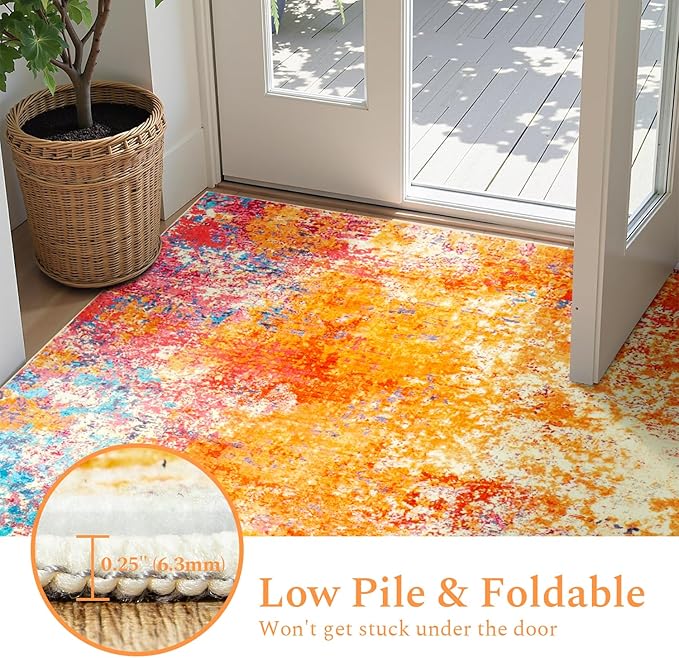 Rugflix 6x9 Area Rugs for Living Room, Washable Large Multicolor Rug - Image 5