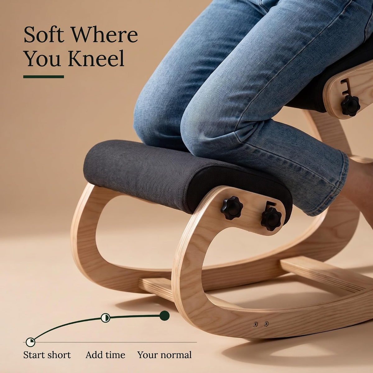 NYPOT Ergonomic Kneeling Chair with Adjustable Seats - Knee Chair for Posture Correction & Kneel Rocking Stool for Desk - Back Pain Relief for Home and Office, Supports 250 pounds - 5 Years Warranty