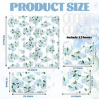 FYSUIMU 4Pcs Blue Hydrangea Bathroom Set Spring Floral Non-Slip Bath Mat U-Shaped Toilet Rug Toilet Lid Cover Shower Curtain with Hooks for Home Hotel Accessories Decoration