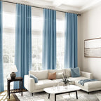 Nanspring Blue Curtains 132 Inches Long 2 Panels - Image 2