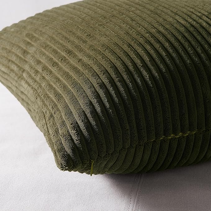 Topfinel Dark Green Euro Shams Decorative Throw Pillow Covers 22x22 Inch Set of - Image 2