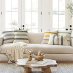 MIULEE Set of 2 Moss Green Boho Decorative Pillow Covers 18x18 Inch Farmhouse - Image 2