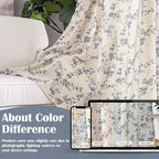 Lazzzy Floral Linen Curtains Farmhouse Extra Long Curtain - Image 6