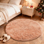 OLANLY Muted Orange Round Rugs for Bedroom - Image 3