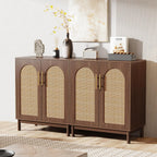 Tribesigns Set of 2 Rattan Sideboard, 59” Buffet Cabinet with Storage