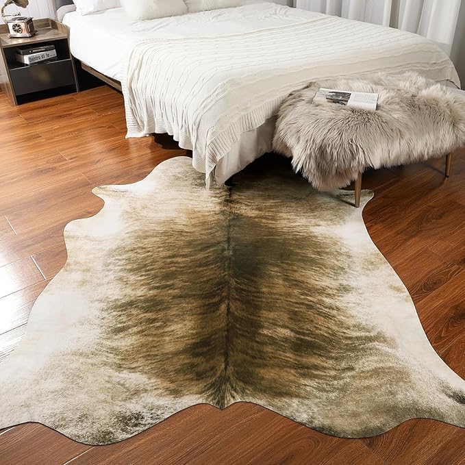 AROGAN Western Decor Faux Fur Cowhide Rug, 4 x 3 Feet Premium Animal Skin Cow - Image 8