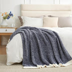 Snuggle Sac Navy Throw Blanket for Couch, Oversized Throw XL Super Soft Warm - Image 6