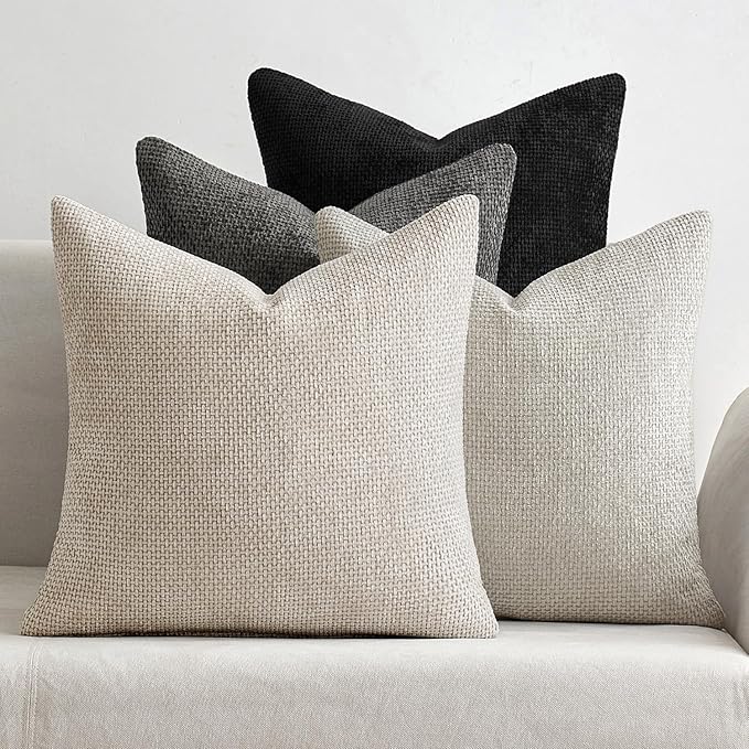 MIULEE Pack of 4 Halloween Couch Throw Pillow Covers 16x16 Inch Neutral by MIULEE
