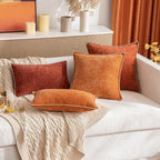 MIULEE Pack of 2 Couch Throw Pillow Covers 18x18 Inch Rust Farmhouse Decorative - Image 5